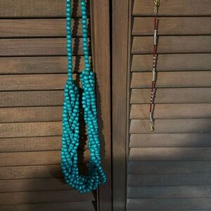 Teal colored necklace